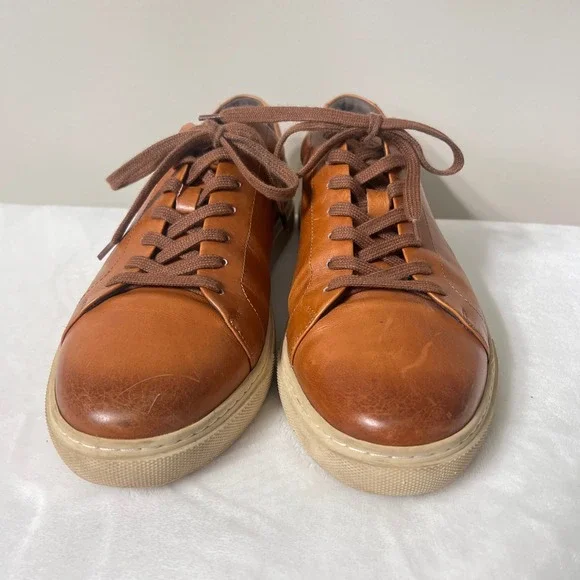Allen Edmonds CourtsideMens 11 D Brown Leather Lace Up Sneakers